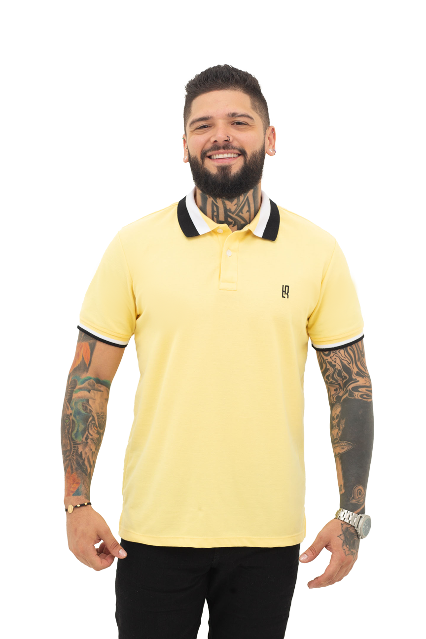 Camiseta Polo Básica AMARILLO CLARO-001V