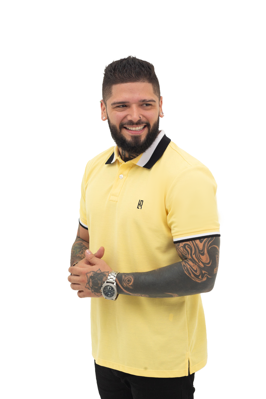 Camiseta Polo Básica AMARILLO CLARO-001V