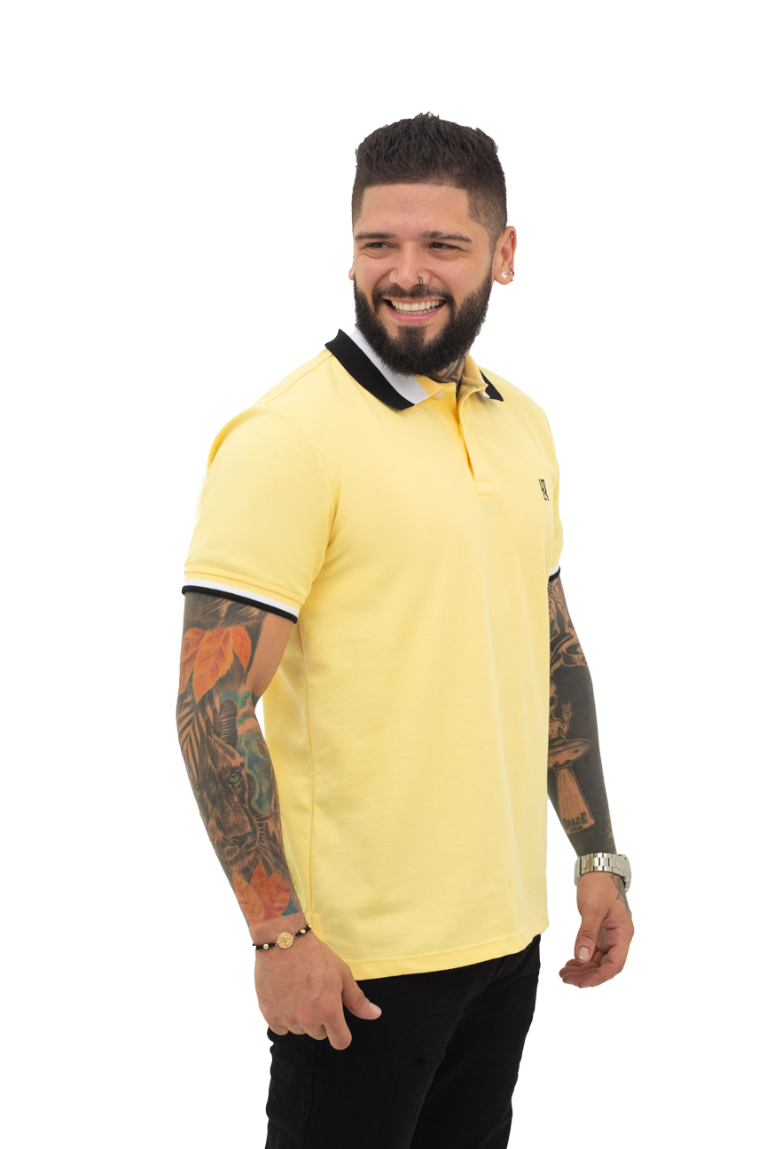 Camiseta Polo Básica AMARILLO CLARO-001V