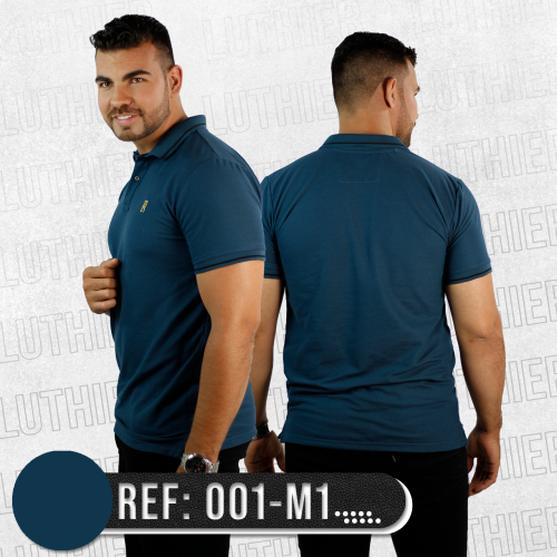 Camiseta Polo Básica PETROLEO-001M1