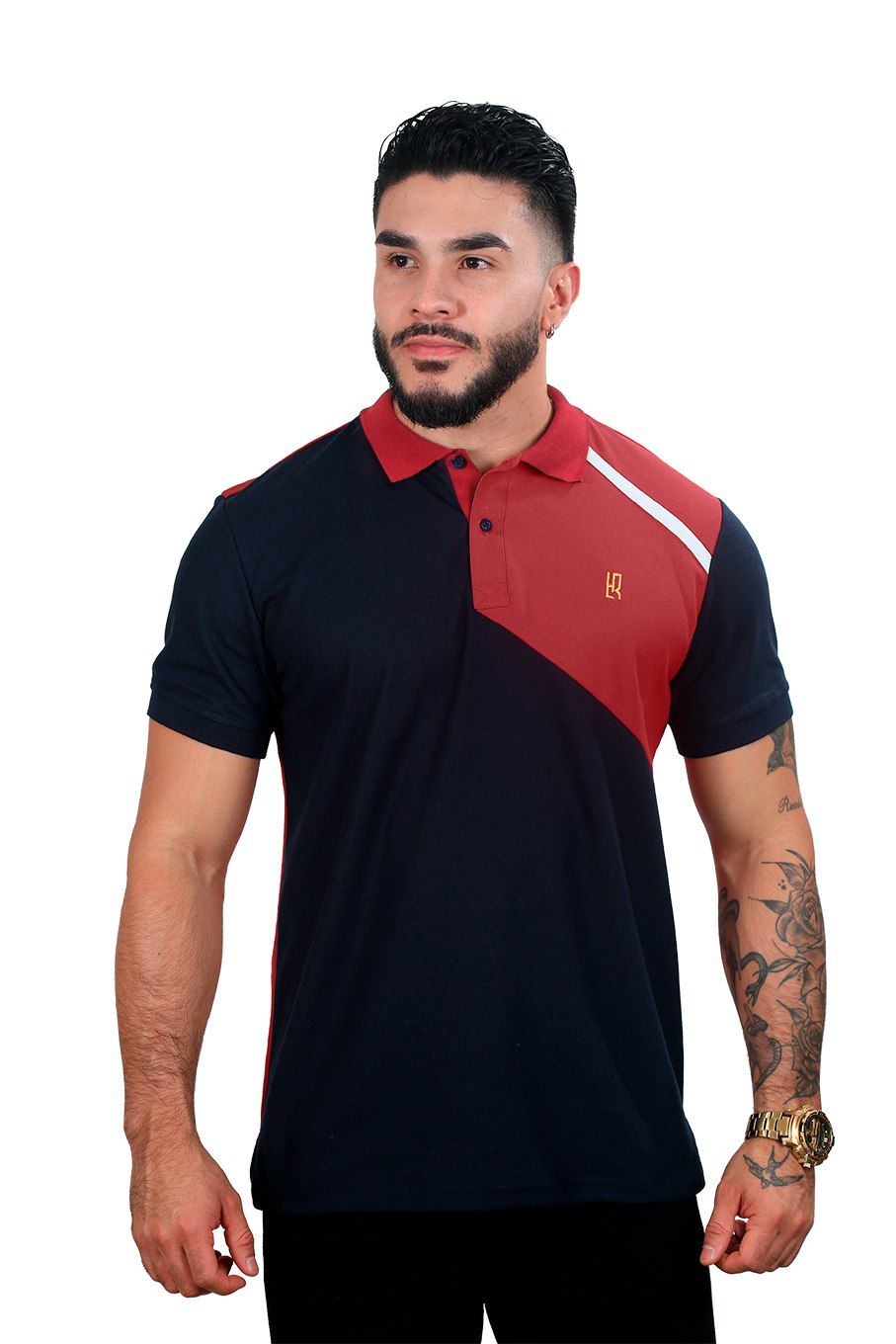 Camiseta Polo Básica VINOTINTO AZUL OSCURO-046B