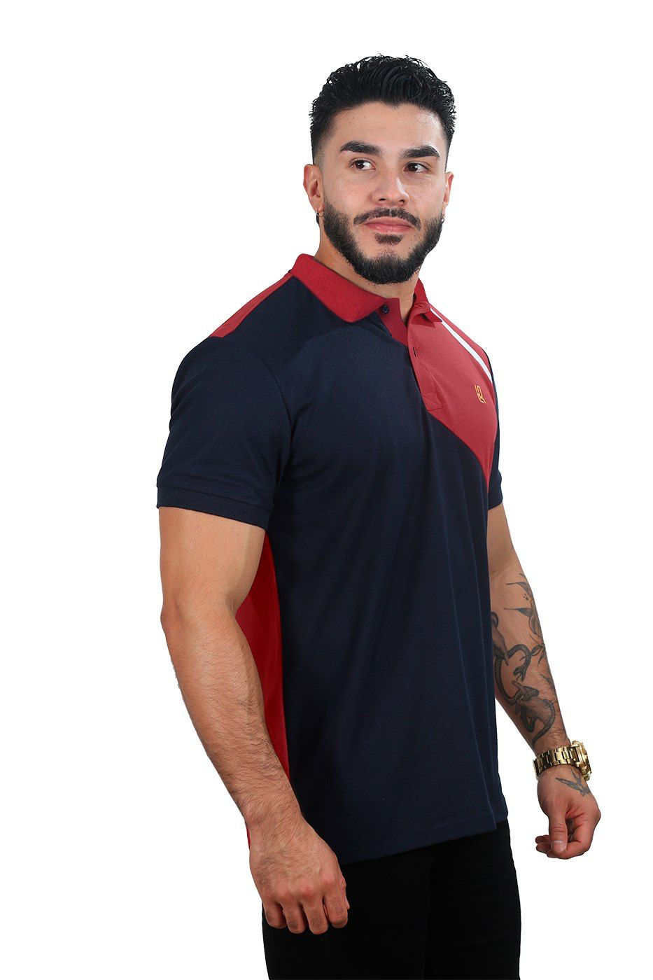 Camiseta Polo Básica VINOTINTO AZUL OSCURO-046B