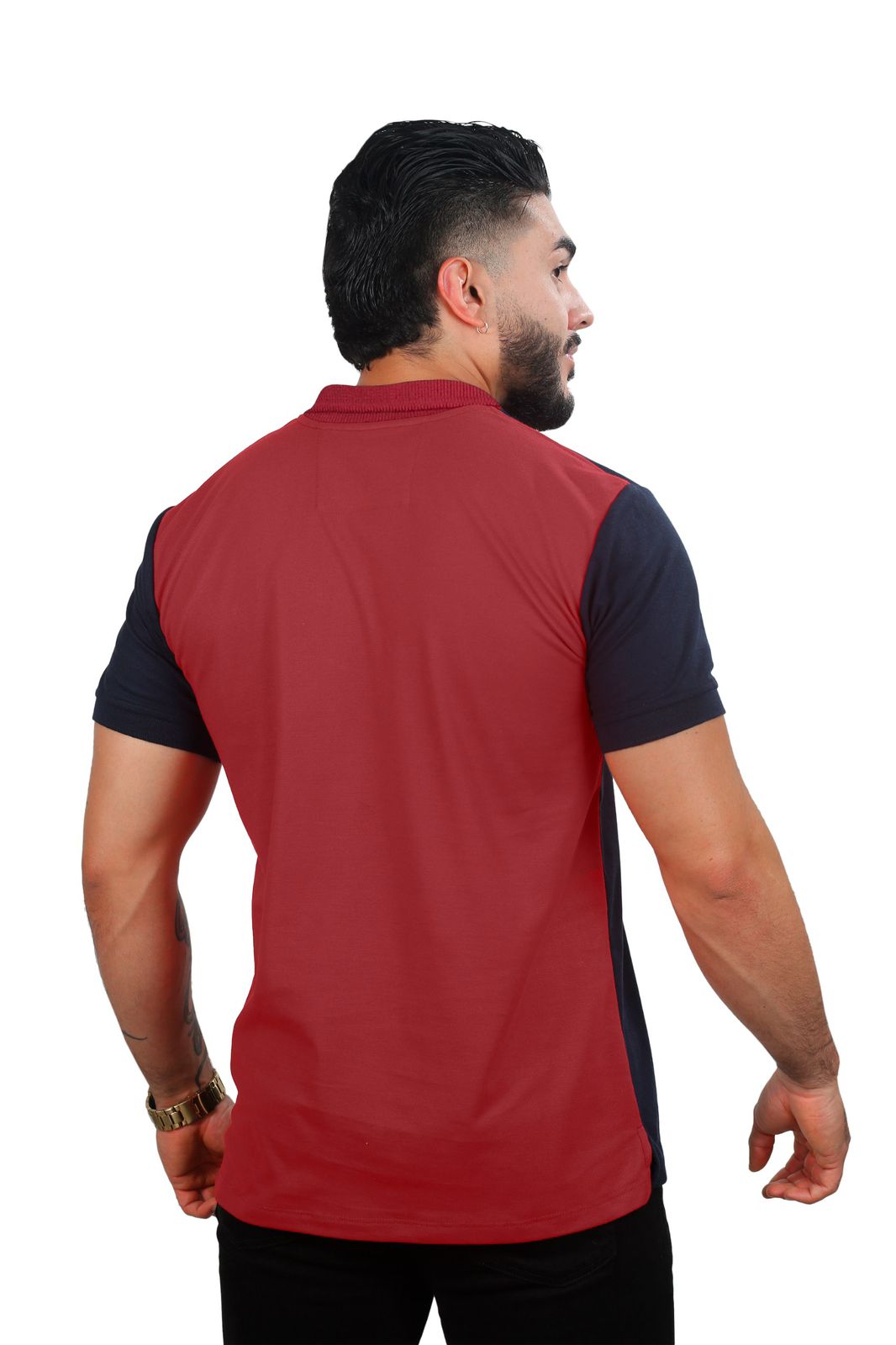Camiseta Polo Básica VINOTINTO AZUL OSCURO-046B