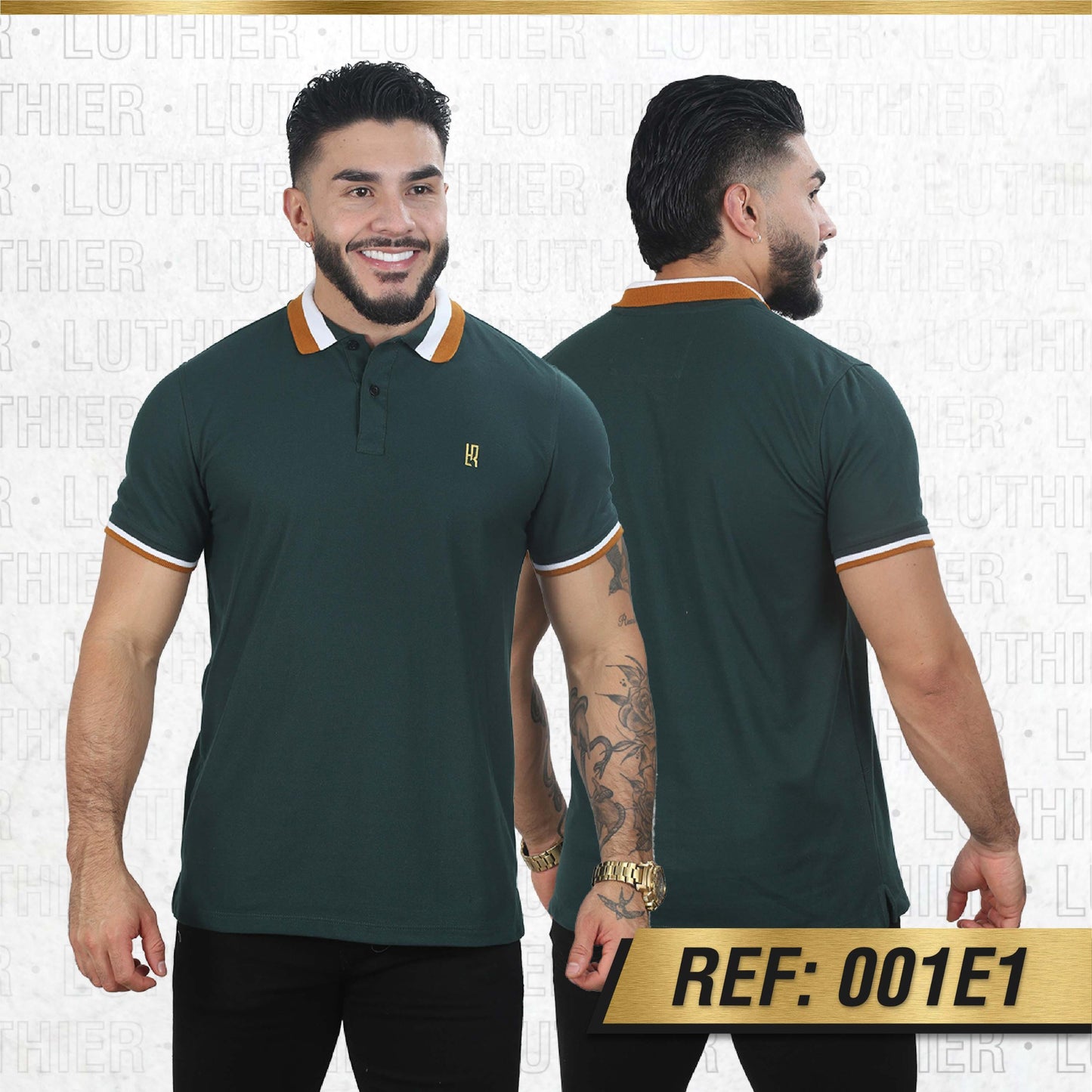 Camiseta Polo Básica VERDE MILITAR-001E1