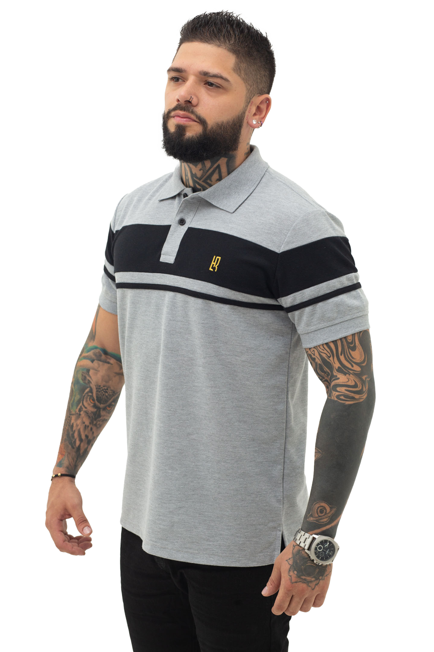 Camiseta Polo Combinada JASPE NEGRO 066C