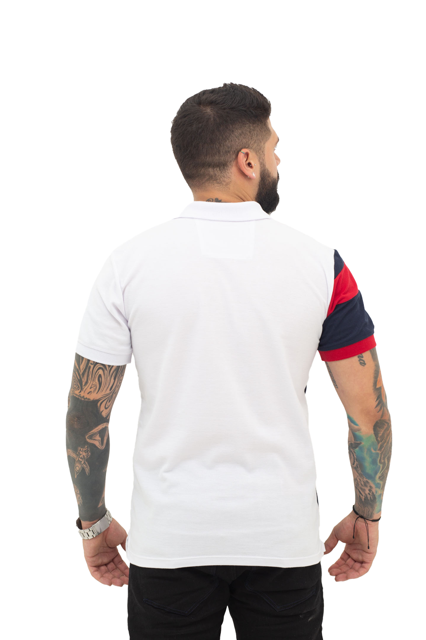 Camiseta Polo Combinada ROJO BLANCO AZUL OSCURO 068A (copia)