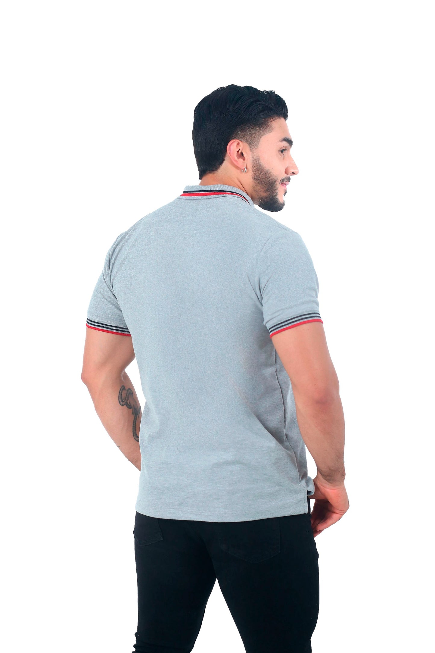 Camiseta Polo Combinada JASPE ROJO AZUL OSCURO-060D